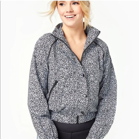 All Fenix Jackets & Blazers - Anthropologie All Fenix Allfenix White Black Leopard Crop Jacket Size XS NWT